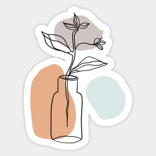 Abstract flower vase Sticker